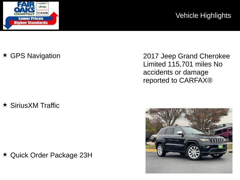 used 2017 Jeep Grand Cherokee car, priced at $14,923