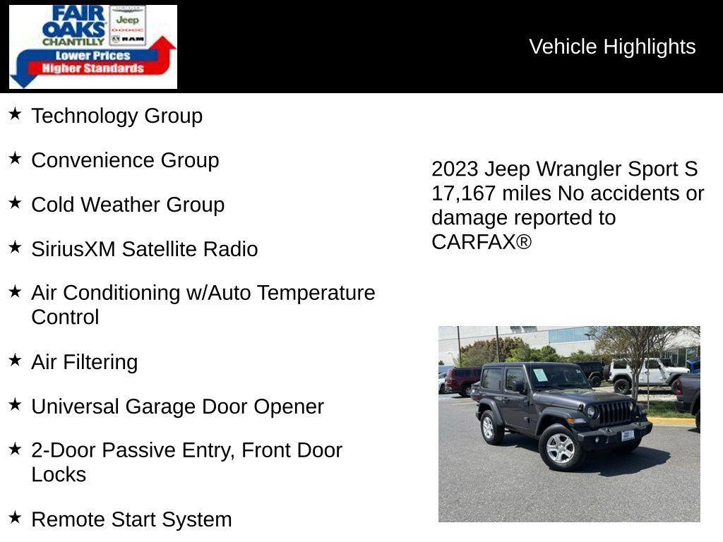used 2023 Jeep Wrangler car, priced at $29,630