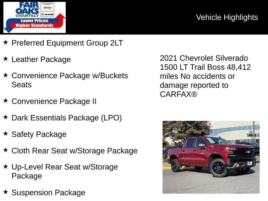 used 2021 Chevrolet Silverado 1500 car, priced at $38,790