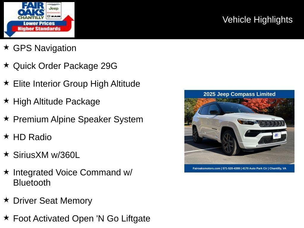 new 2025 Jeep Compass car, priced at $34,429