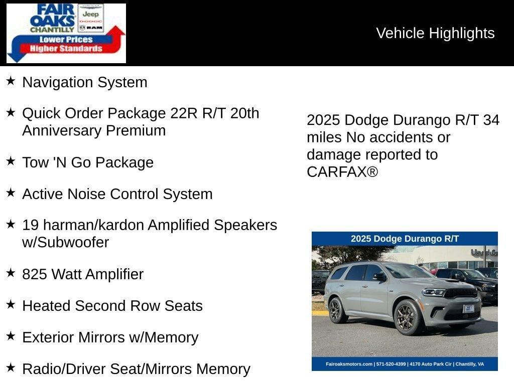 new 2025 Dodge Durango car, priced at $64,712