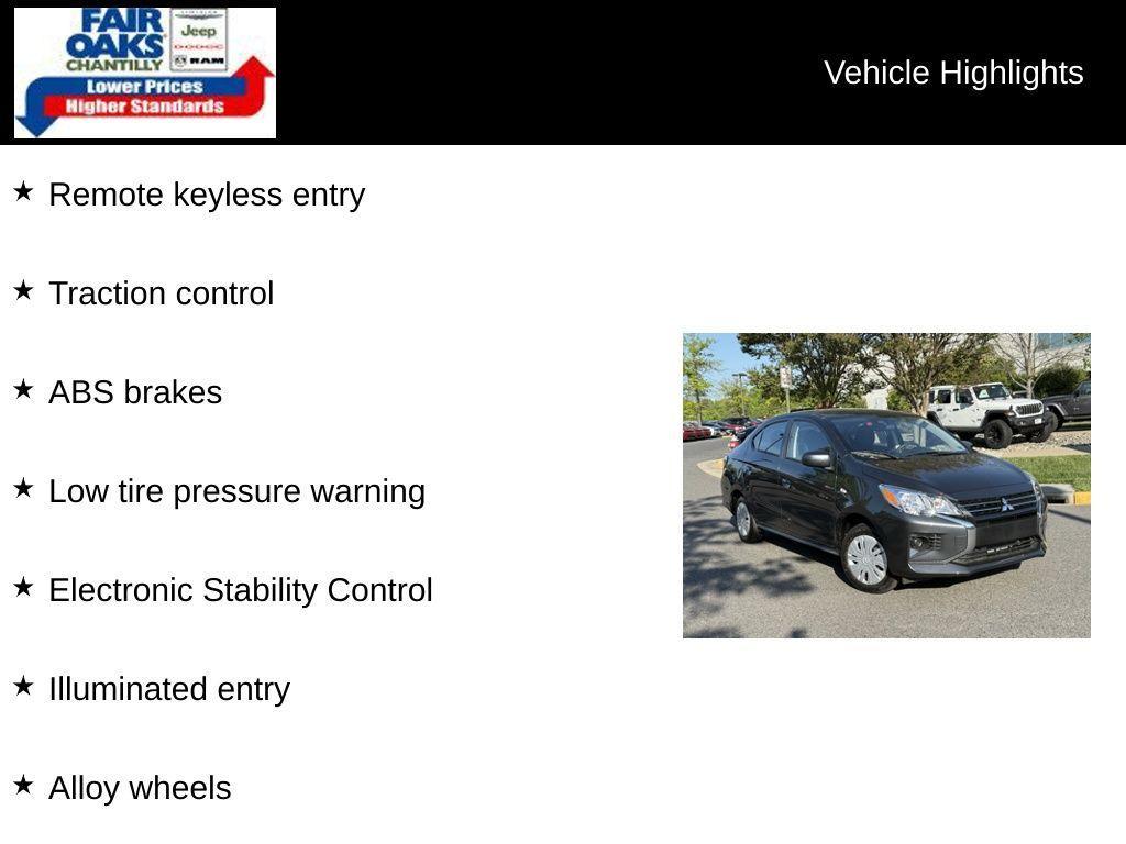 used 2024 Mitsubishi Mirage G4 car, priced at $16,902
