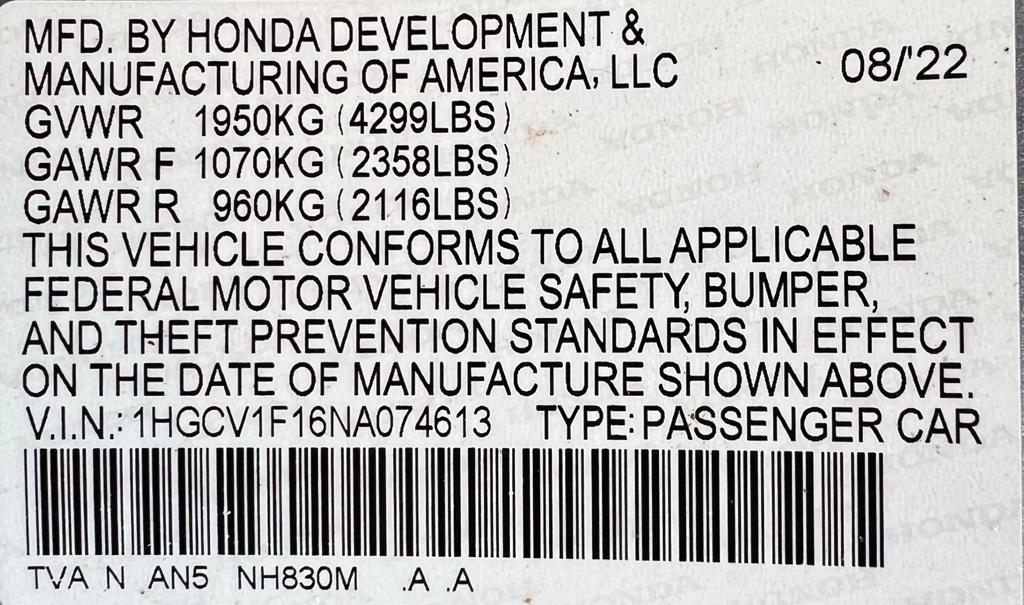 used 2022 Honda Accord car, priced at $23,974