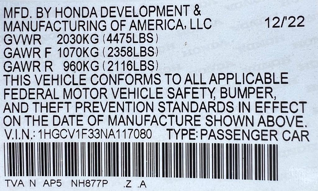 used 2022 Honda Accord car, priced at $23,888
