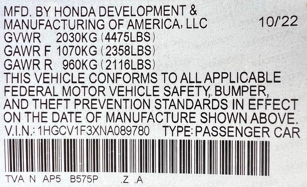 used 2022 Honda Accord car, priced at $23,988