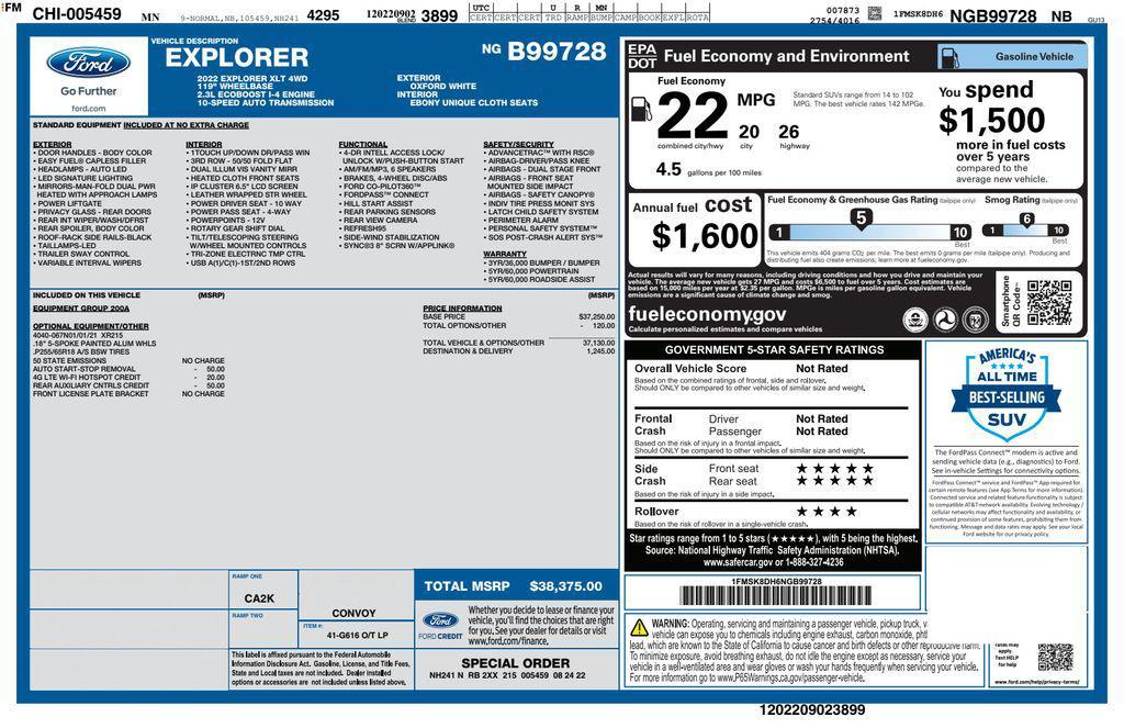 used 2022 Ford Explorer car, priced at $21,993