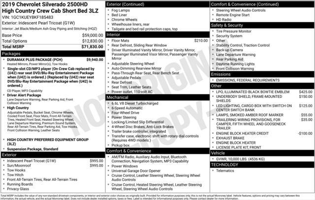 used 2019 Chevrolet Silverado 2500 car, priced at $47,993