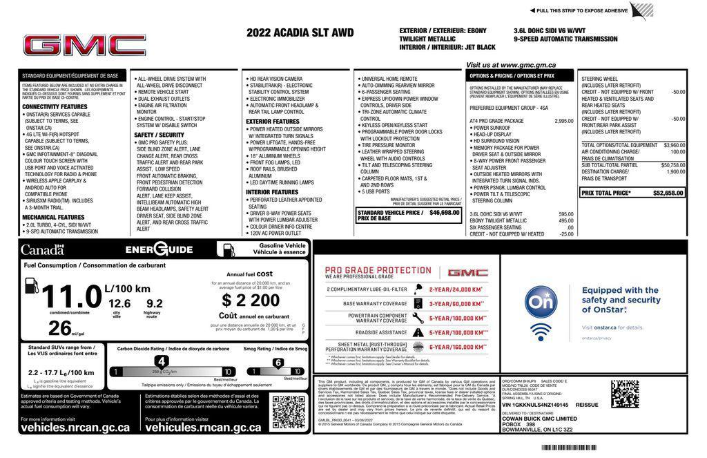 used 2022 GMC Acadia car, priced at $29,793