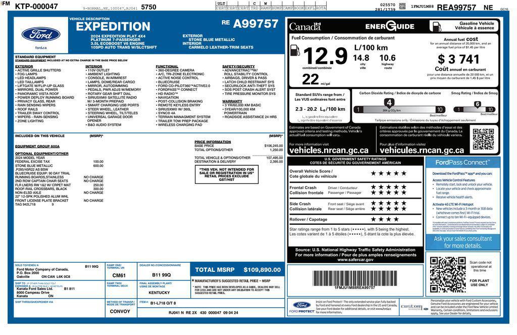used 2024 Ford Expedition car, priced at $71,993