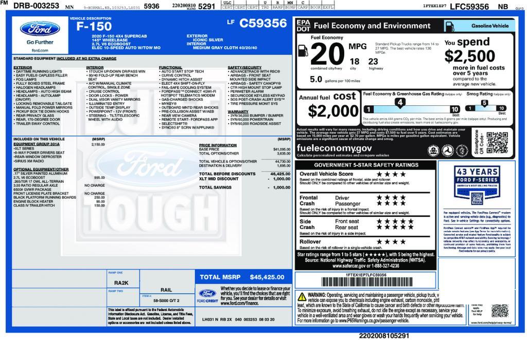 used 2020 Ford F-150 car, priced at $24,500