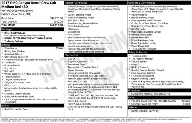 used 2017 GMC Canyon car, priced at $26,999