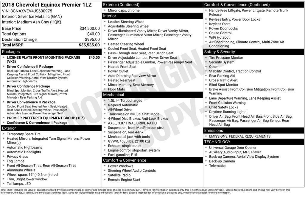 used 2018 Chevrolet Equinox car, priced at $17,293