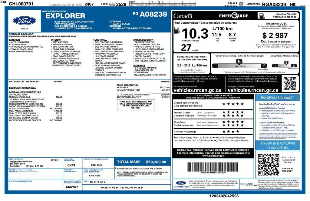 used 2024 Ford Explorer car, priced at $41,993