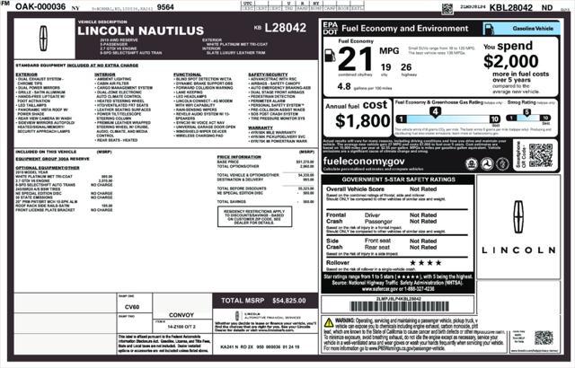 used 2019 Lincoln Nautilus car, priced at $23,993