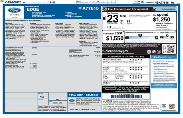 used 2022 Ford Edge car, priced at $25,599