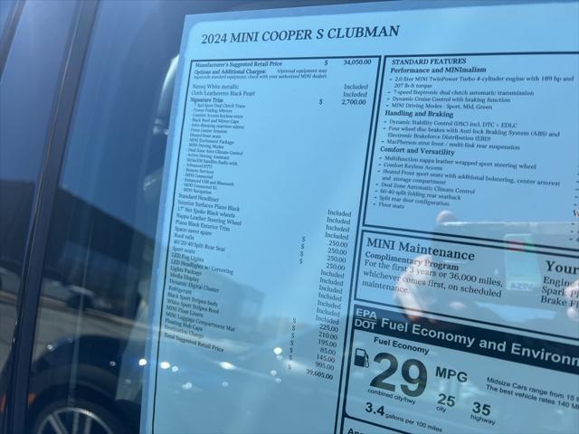 new 2024 MINI Clubman car, priced at $39,605
