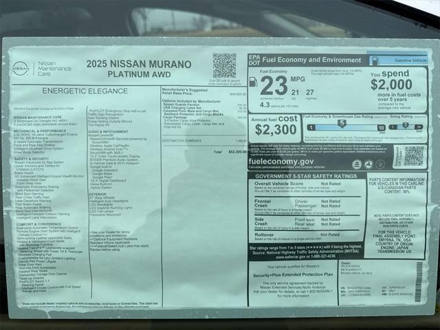 new 2025 Nissan Murano car, priced at $48,994