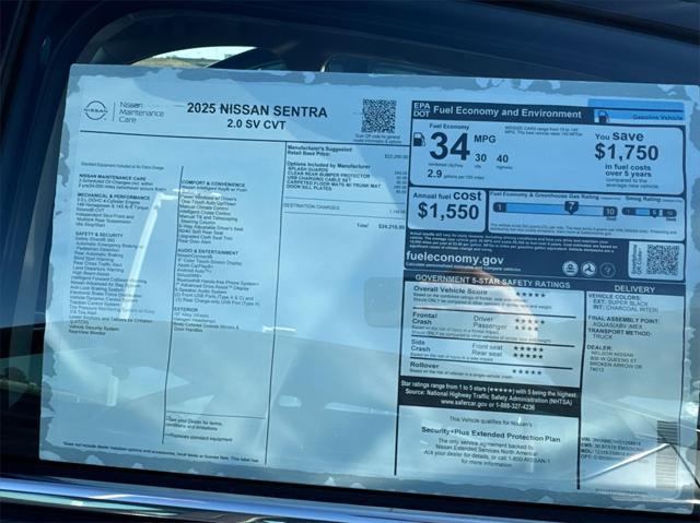 new 2025 Nissan Sentra car, priced at $22,646