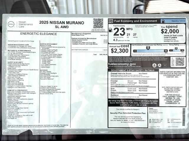 new 2025 Nissan Murano car, priced at $44,676