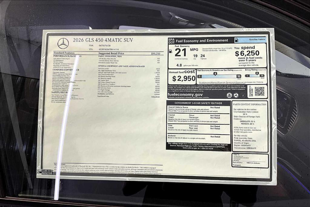 new 2026 Mercedes-Benz GLS 450 car, priced at $100,185