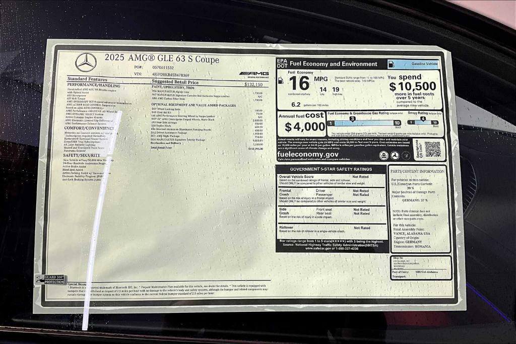 new 2025 Mercedes-Benz AMG GLE 63 car, priced at $152,295