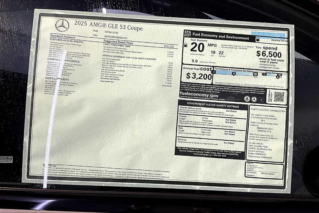 new 2025 Mercedes-Benz AMG GLE 53 car, priced at $103,755