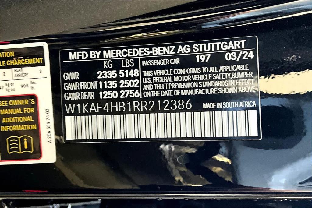 new 2024 Mercedes-Benz C-Class car, priced at $62,550
