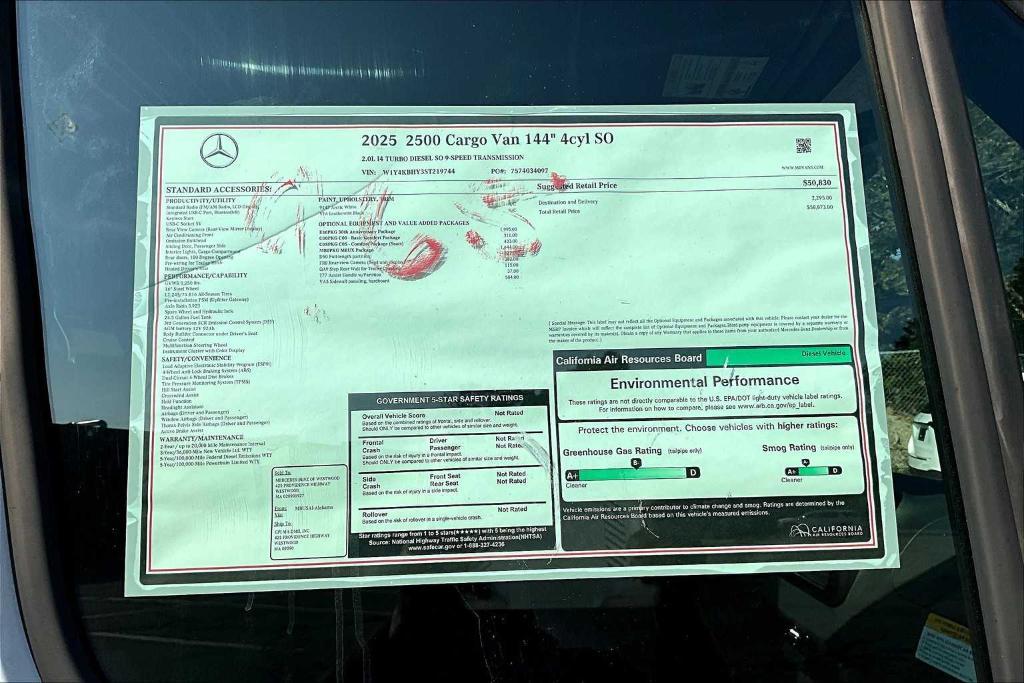 new 2025 Mercedes-Benz Sprinter 2500 car, priced at $58,873
