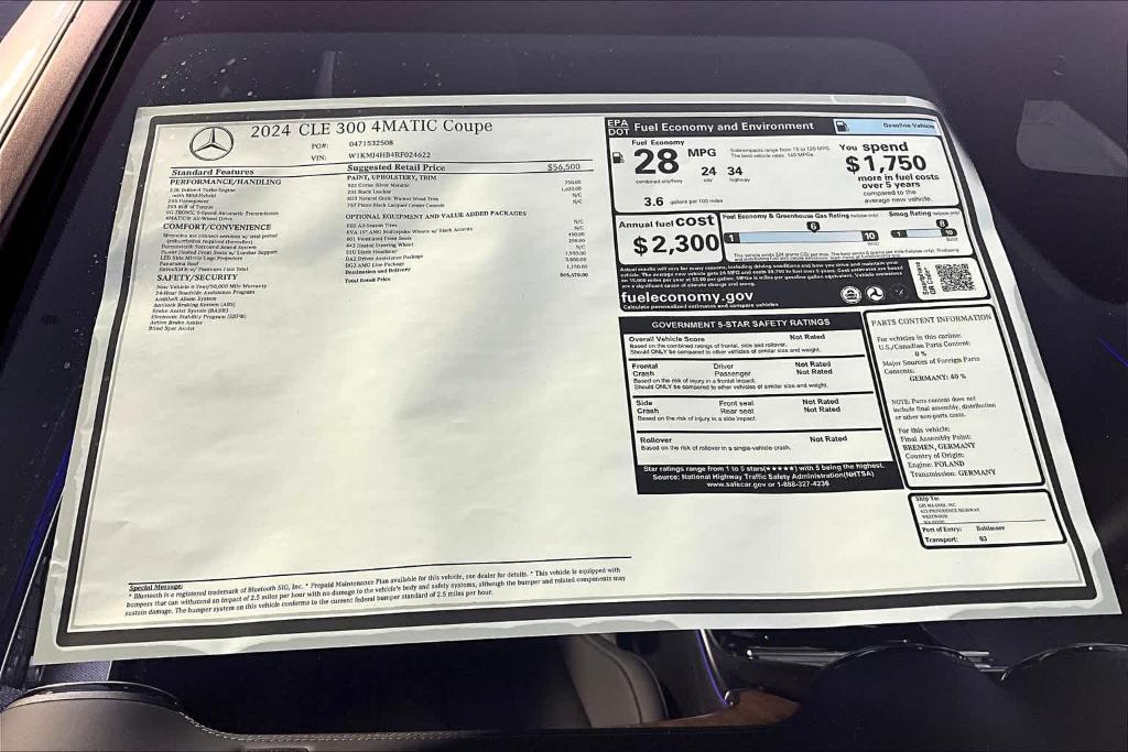 new 2024 Mercedes-Benz CLE 300 car, priced at $65,670