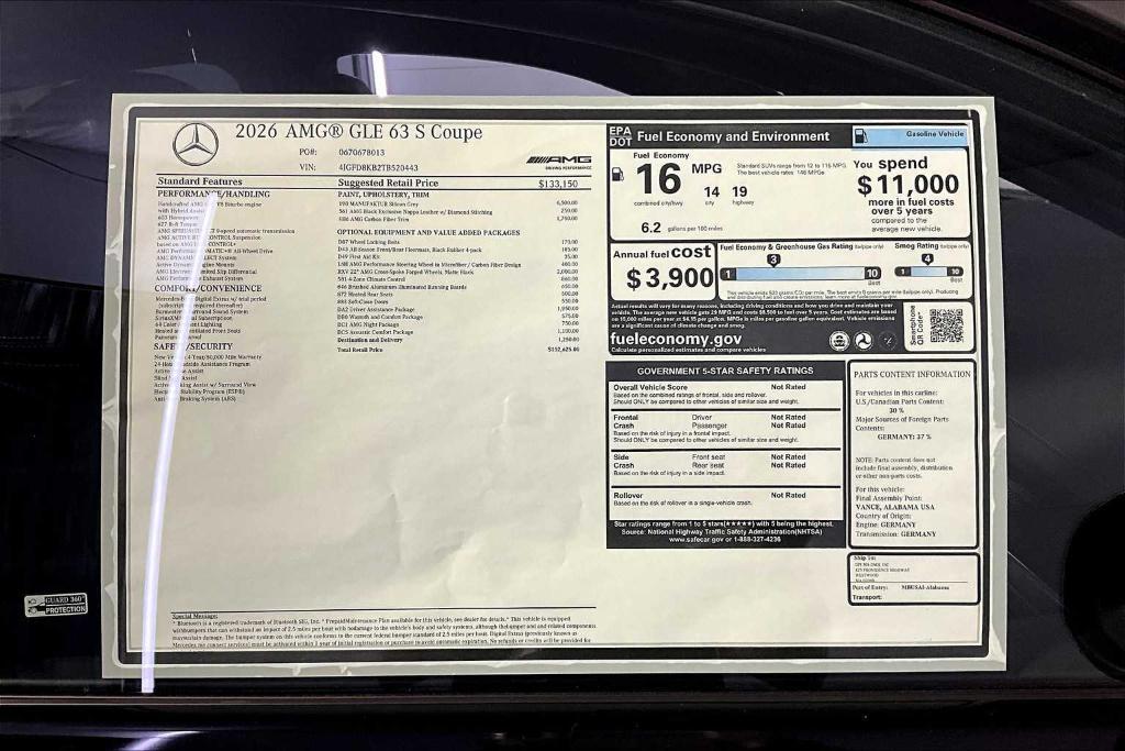 new 2026 Mercedes-Benz AMG GLE 63 car, priced at $152,625
