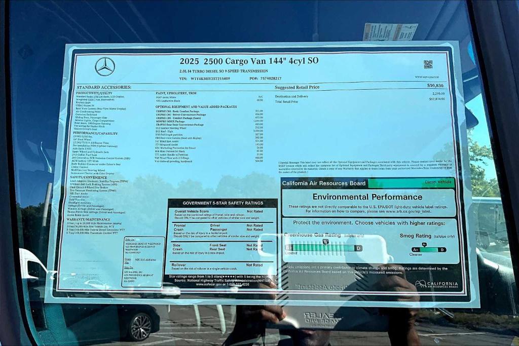 new 2025 Mercedes-Benz Sprinter 2500 car, priced at $62,814