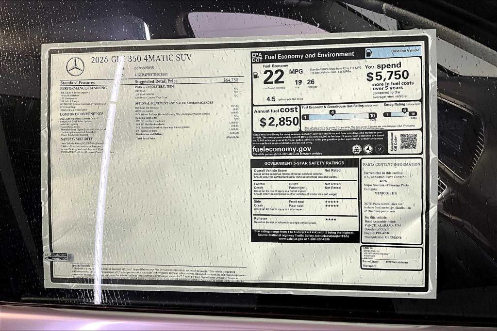 new 2026 Mercedes-Benz GLE 350 car, priced at $70,020