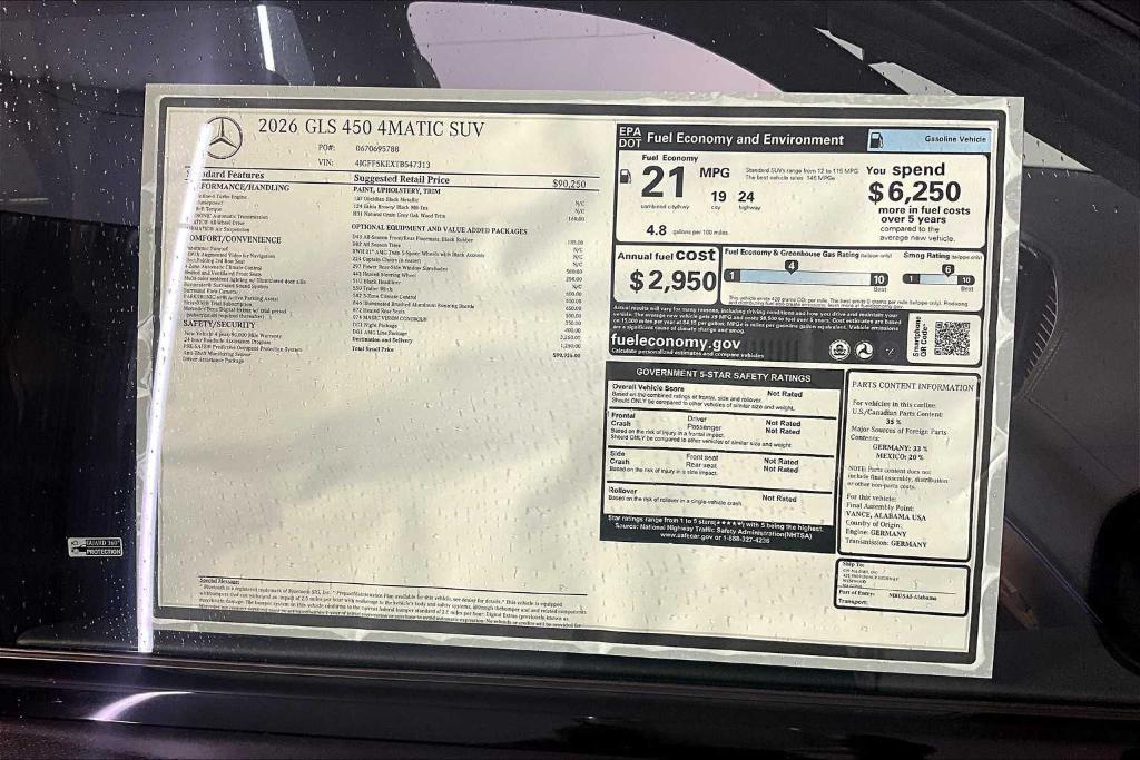 new 2026 Mercedes-Benz GLS 450 car, priced at $98,925