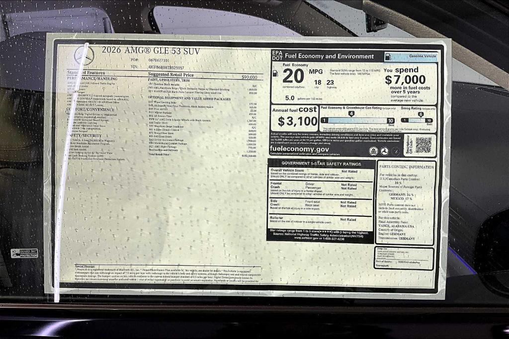new 2026 Mercedes-Benz AMG GLE 53 car, priced at $102,310
