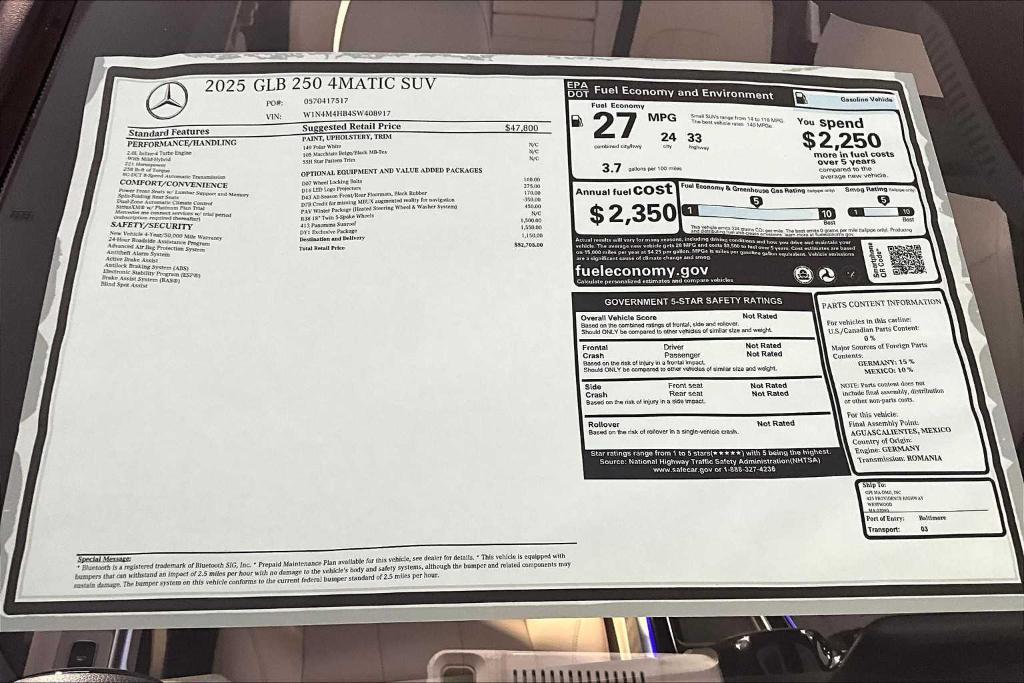 used 2025 Mercedes-Benz GLB 250 car, priced at $49,711