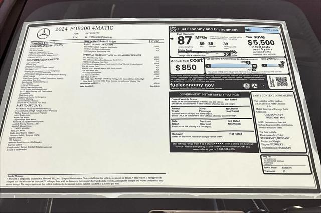 new 2024 Mercedes-Benz EQB 300 car, priced at $66,210