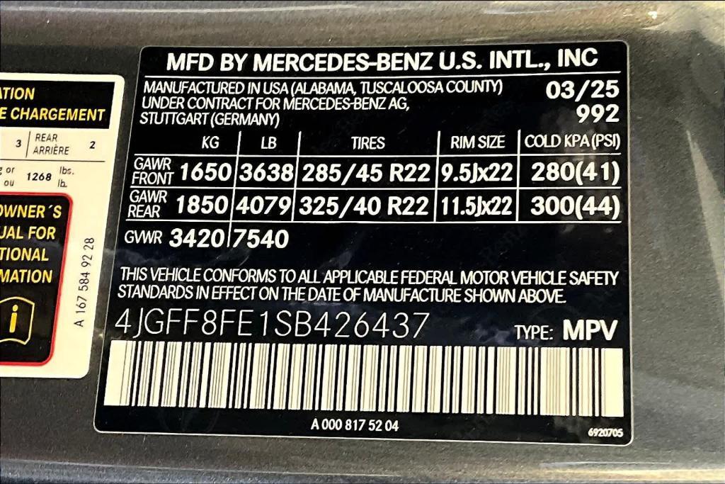 new 2025 Mercedes-Benz GLS 580 car, priced at $120,920