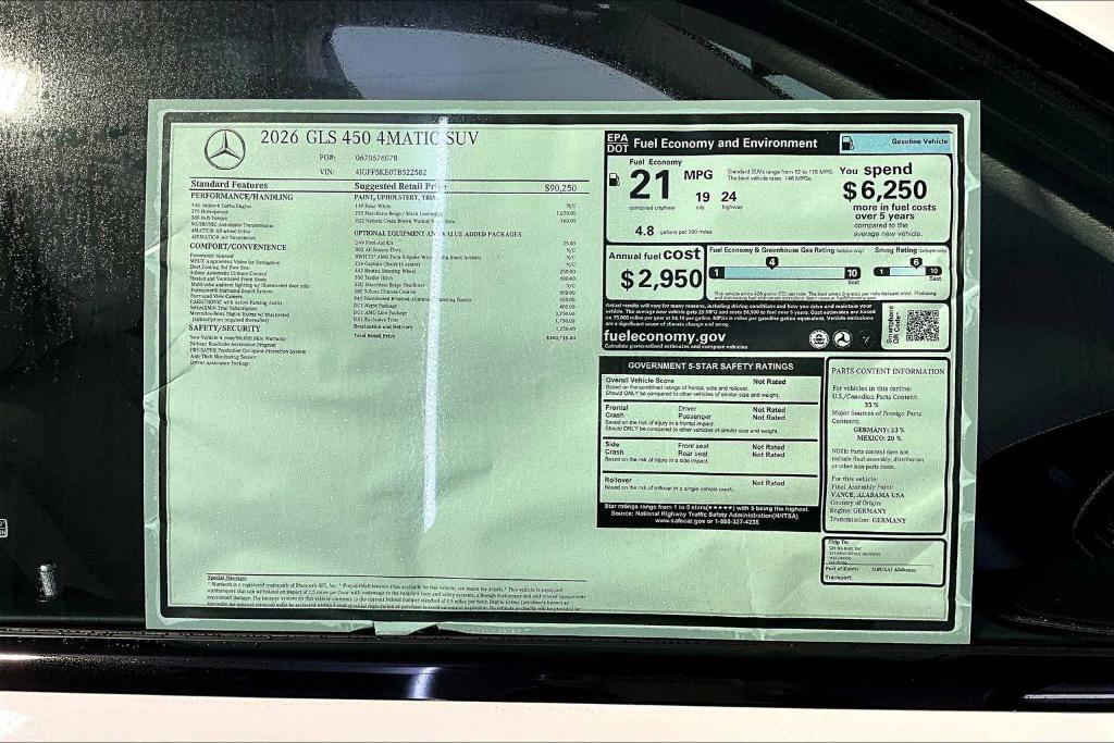 new 2026 Mercedes-Benz GLS 450 car, priced at $100,715
