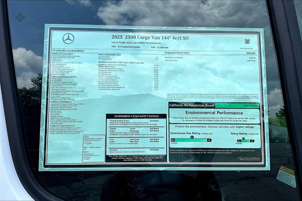 new 2025 Mercedes-Benz Sprinter 2500 car, priced at $58,713