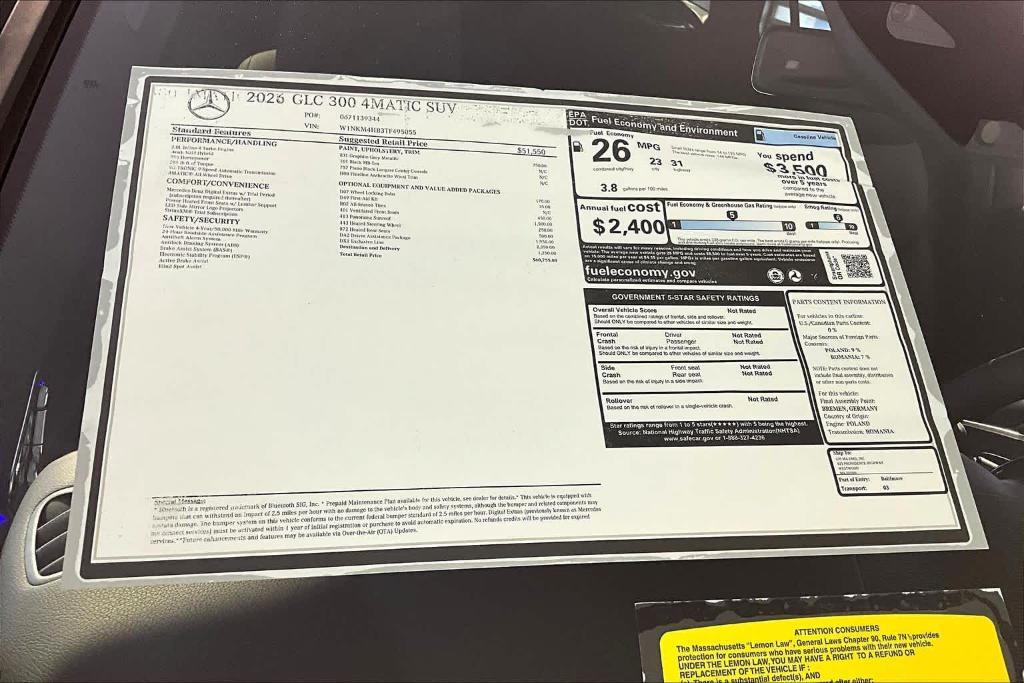 new 2026 Mercedes-Benz GLC 300 car, priced at $60,755