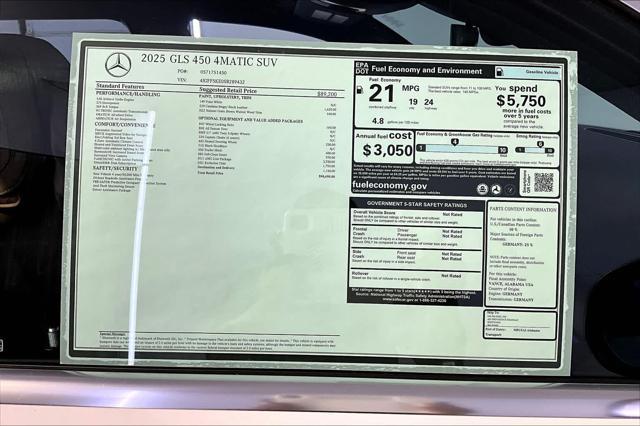 new 2025 Mercedes-Benz GLS 450 car, priced at $98,690