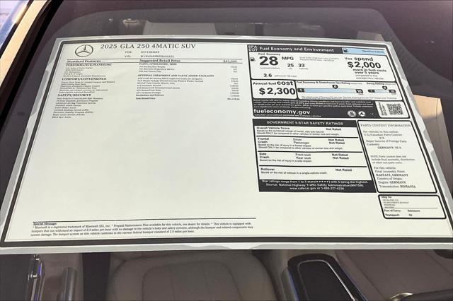 new 2025 Mercedes-Benz GLA 250 car, priced at $51,170