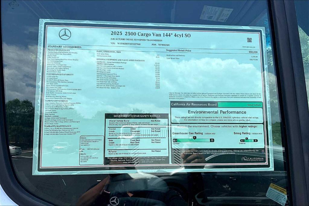 new 2025 Mercedes-Benz Sprinter 2500 car, priced at $58,713