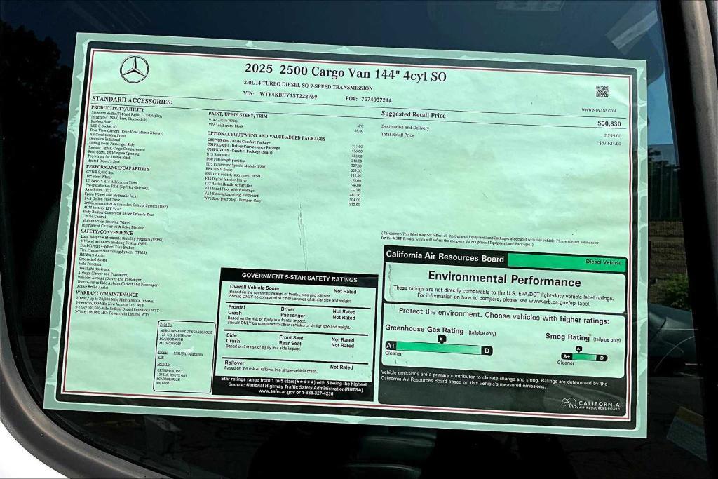 new 2025 Mercedes-Benz Sprinter 2500 car, priced at $57,634