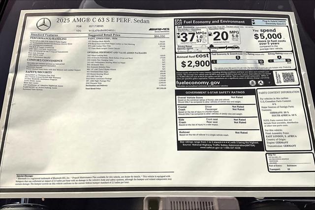 new 2025 Mercedes-Benz AMG C 63 car, priced at $97,955