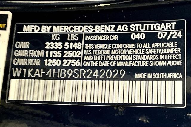 new 2025 Mercedes-Benz C-Class car, priced at $52,240