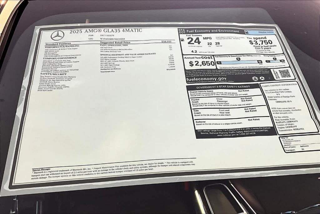 new 2025 Mercedes-Benz AMG GLA 35 car, priced at $63,160