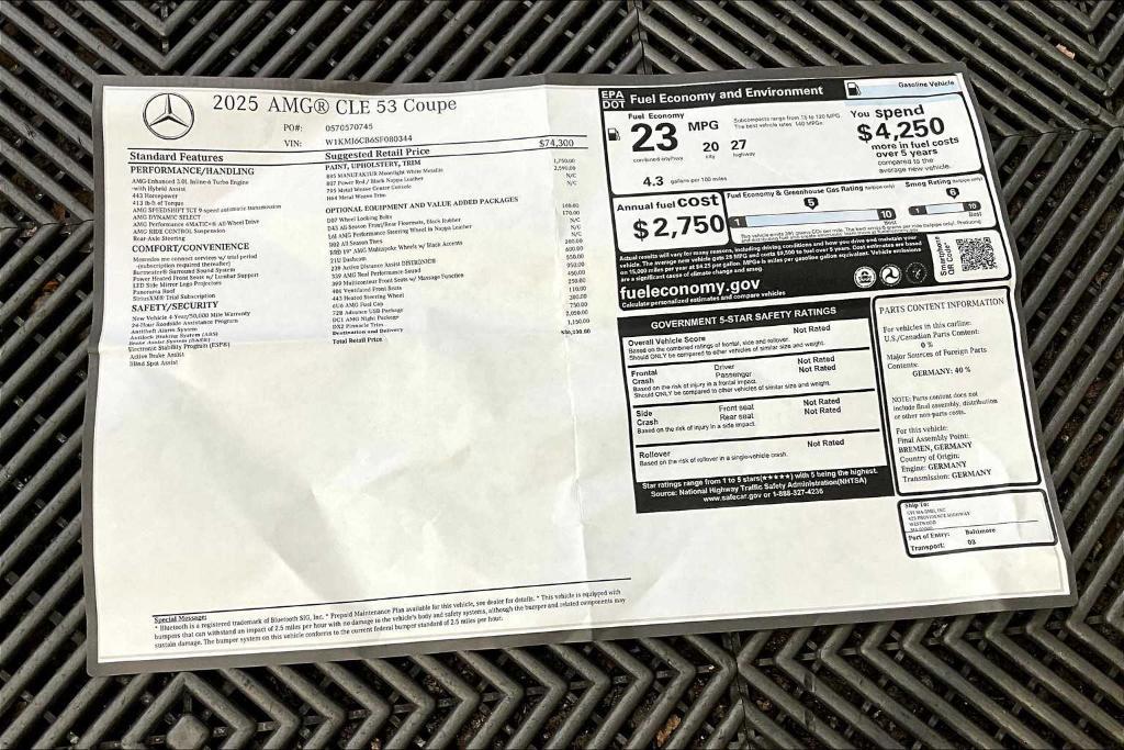 new 2025 Mercedes-Benz AMG CLE 53 car, priced at $86,330