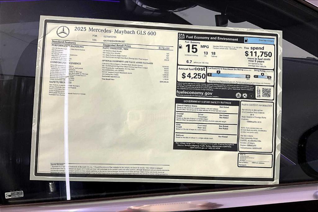 new 2025 Mercedes-Benz Maybach GLS 600 car, priced at $207,500