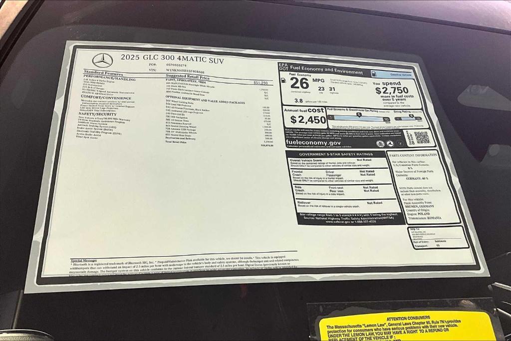 new 2025 Mercedes-Benz GLC 300 car, priced at $58,870